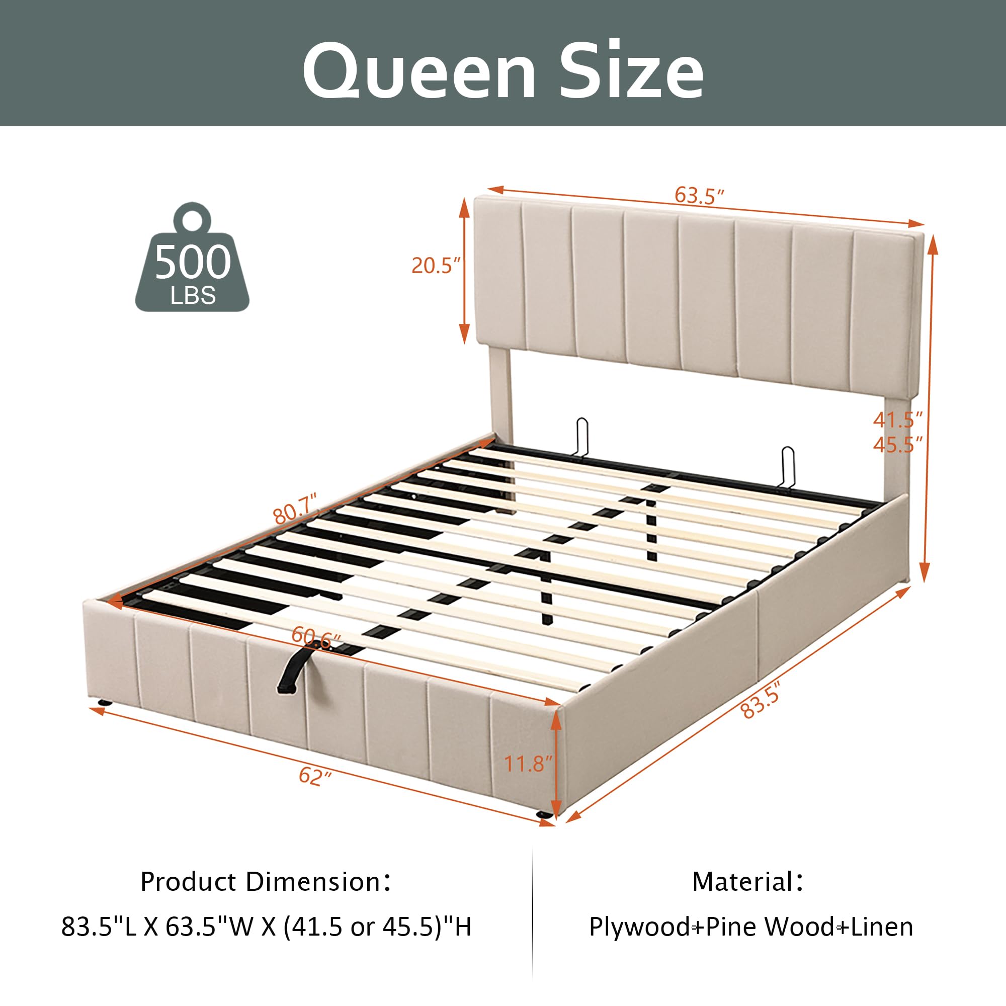Gas Lift Up Storage Platform B - Gas Lift Storage Bed Hydraulic recension och pris