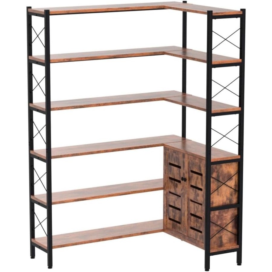 6-Shelf Corner Bookshelf for L - Storage recension och pris