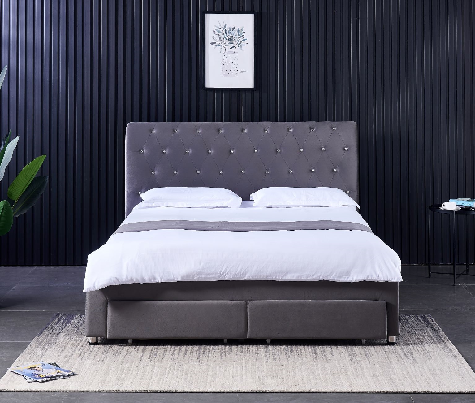 Modern  Double Bed Frame with  - King Size Bed Frame With Storage Drawers recension och pris