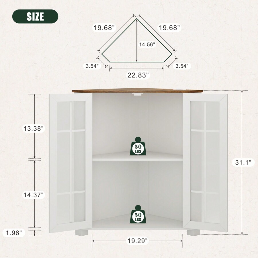 Farmhouse Cabinet With LED Lig - Storage recension och pris