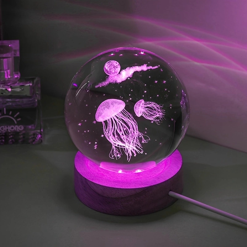3D Jellyfish Laser engraved cr - Floating Nightstand With Led Light recension och pris