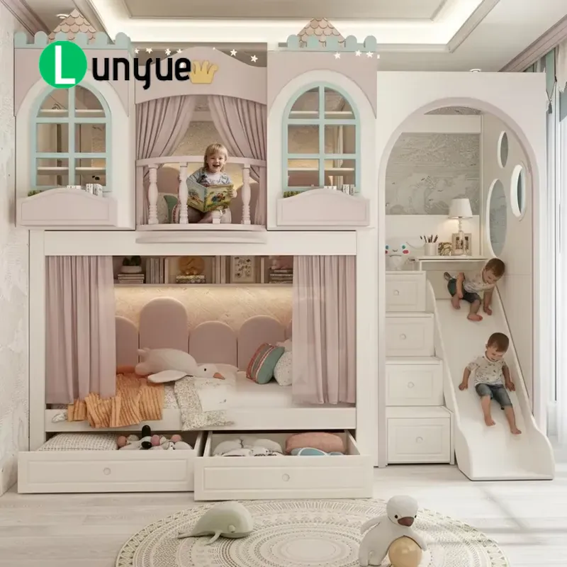 Ankke Custom Princess House Bu - Bunk Bed With Stairs And Slide recension och pris