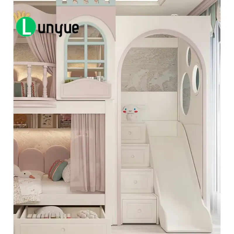 Ankke Custom Princess House Bu - Bunk Bed With Stairs And Slide recension och pris