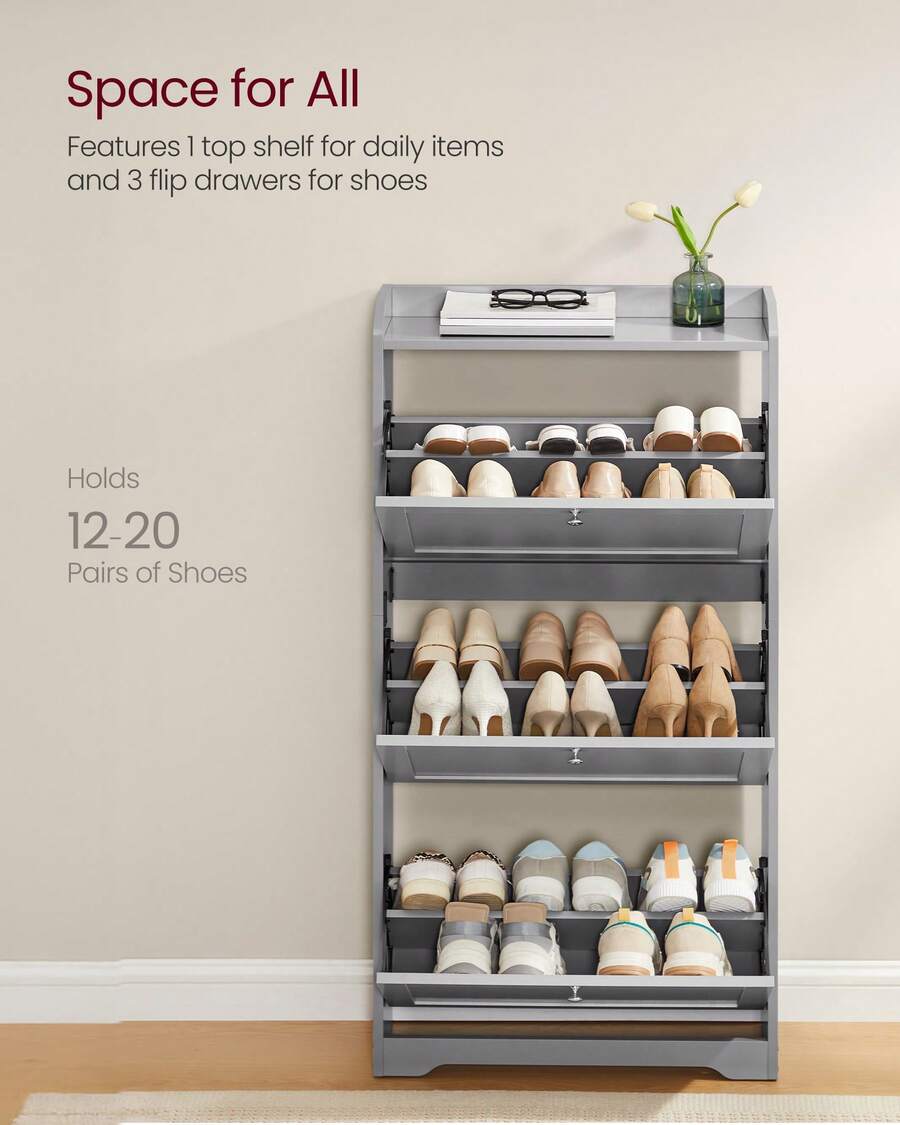 Shoe Cabinet With 3 Flip Drawe - Storage recension och pris