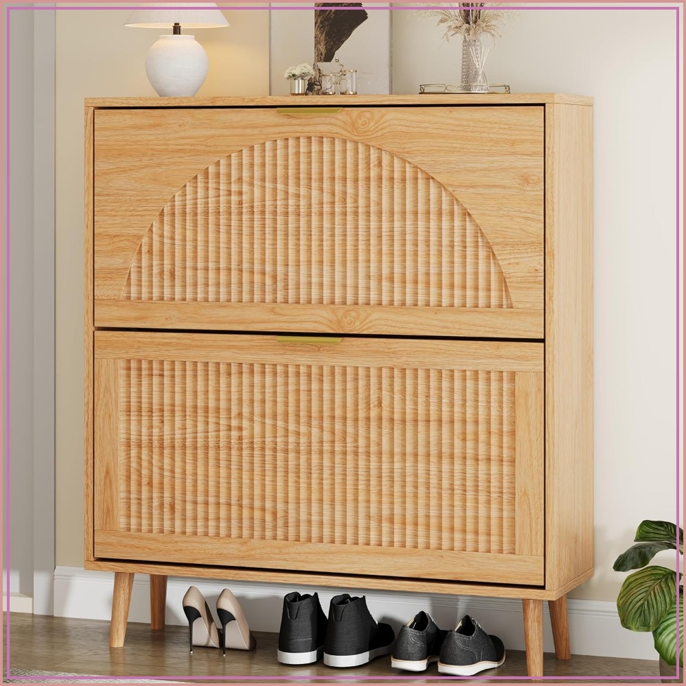 3 Flip Drawer Shoe Storage Cab - Shoe Rack Cabinet Narrow Entryway recension och pris