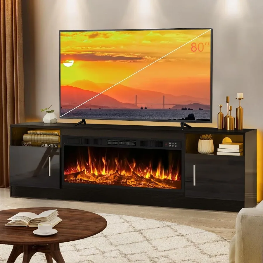 Living room TV stand with fire - Storage recension och pris